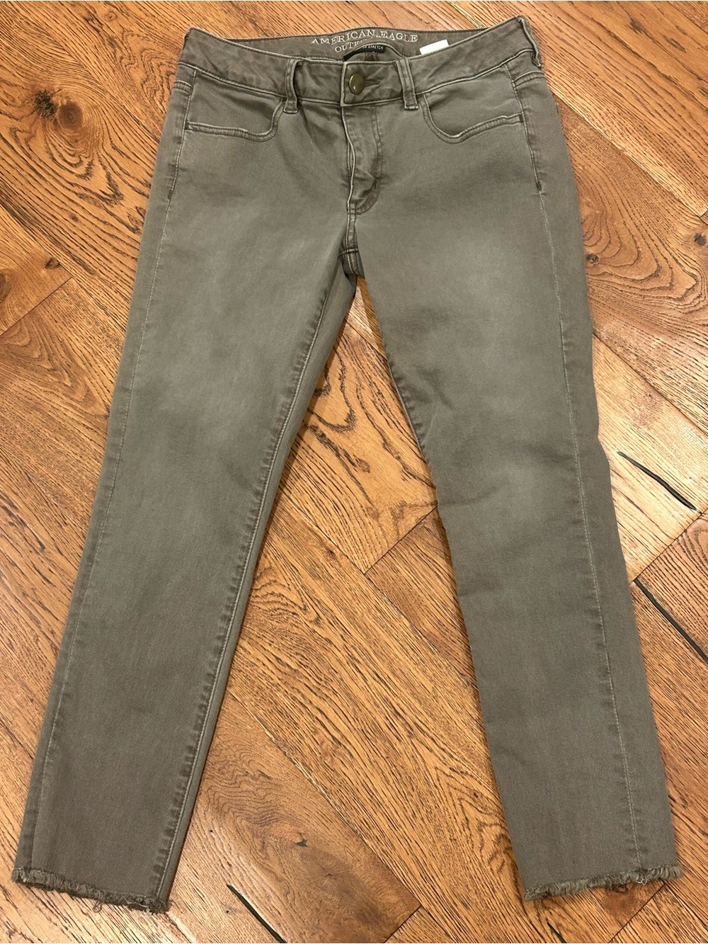 Women's American Eagle Stretch Olive Green Jeggings, Size 6